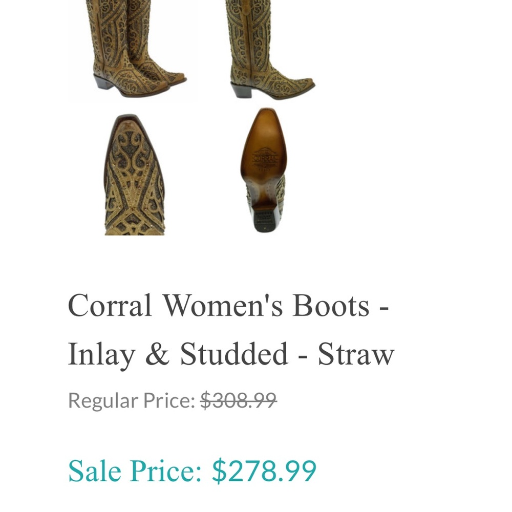 Woman’s size 7 snip toe Corral cowboy boots.